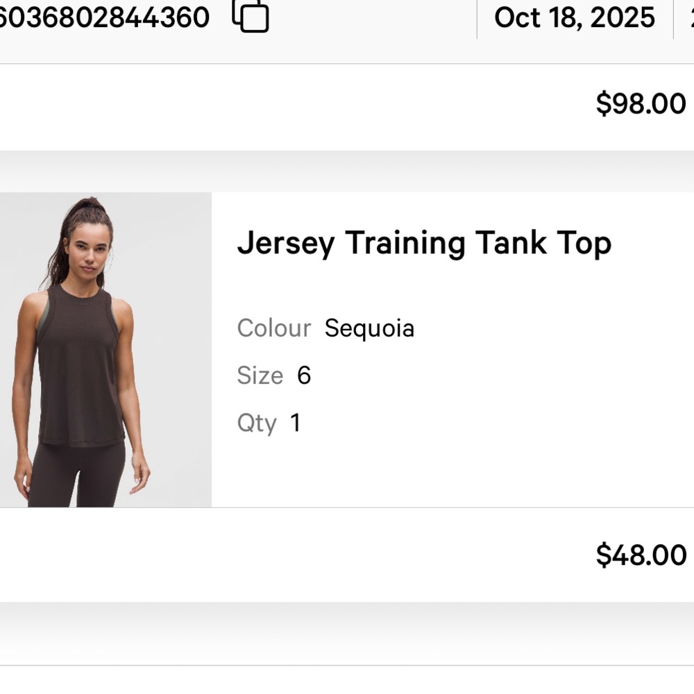 Lululemon Jersey Training Tank Top Sequoia (Deep Brown)